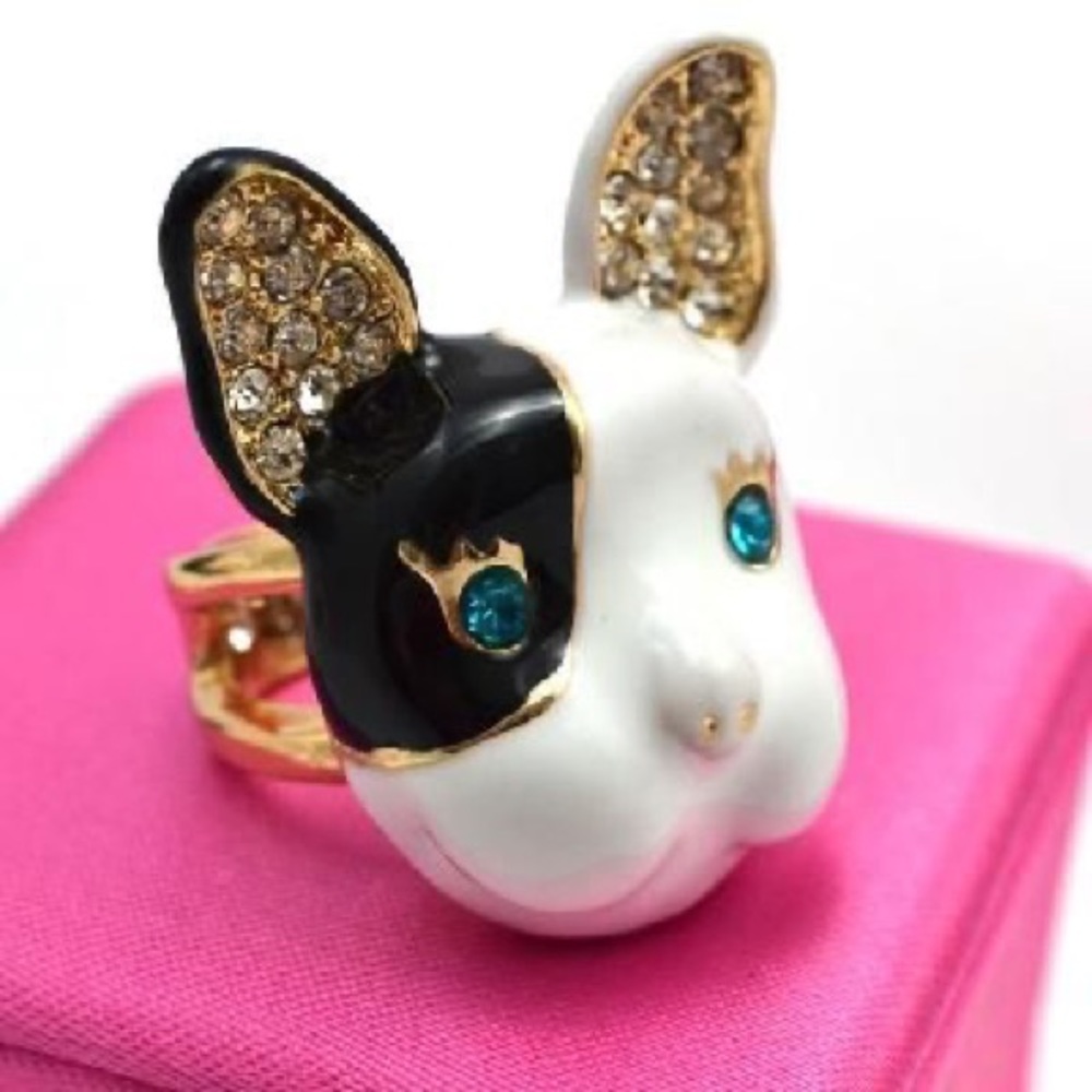 2/$30- Original Betsey Johnson Doggie Rhinestone Ring